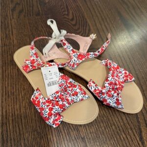 Crewcuts Red and White Floral knot Sandals liberty Wiltshire print